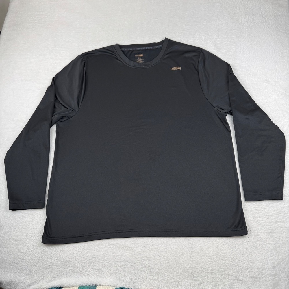 Copper Fit Performance Tee Mens XL Black Long Sleeve Copper Infused Athletic